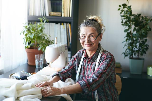 woman sewing
