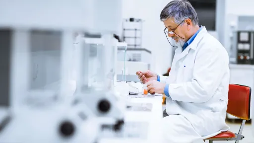 Man running tests in lab