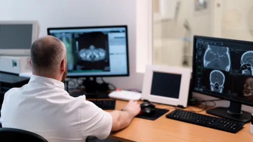 technician gatherng test results